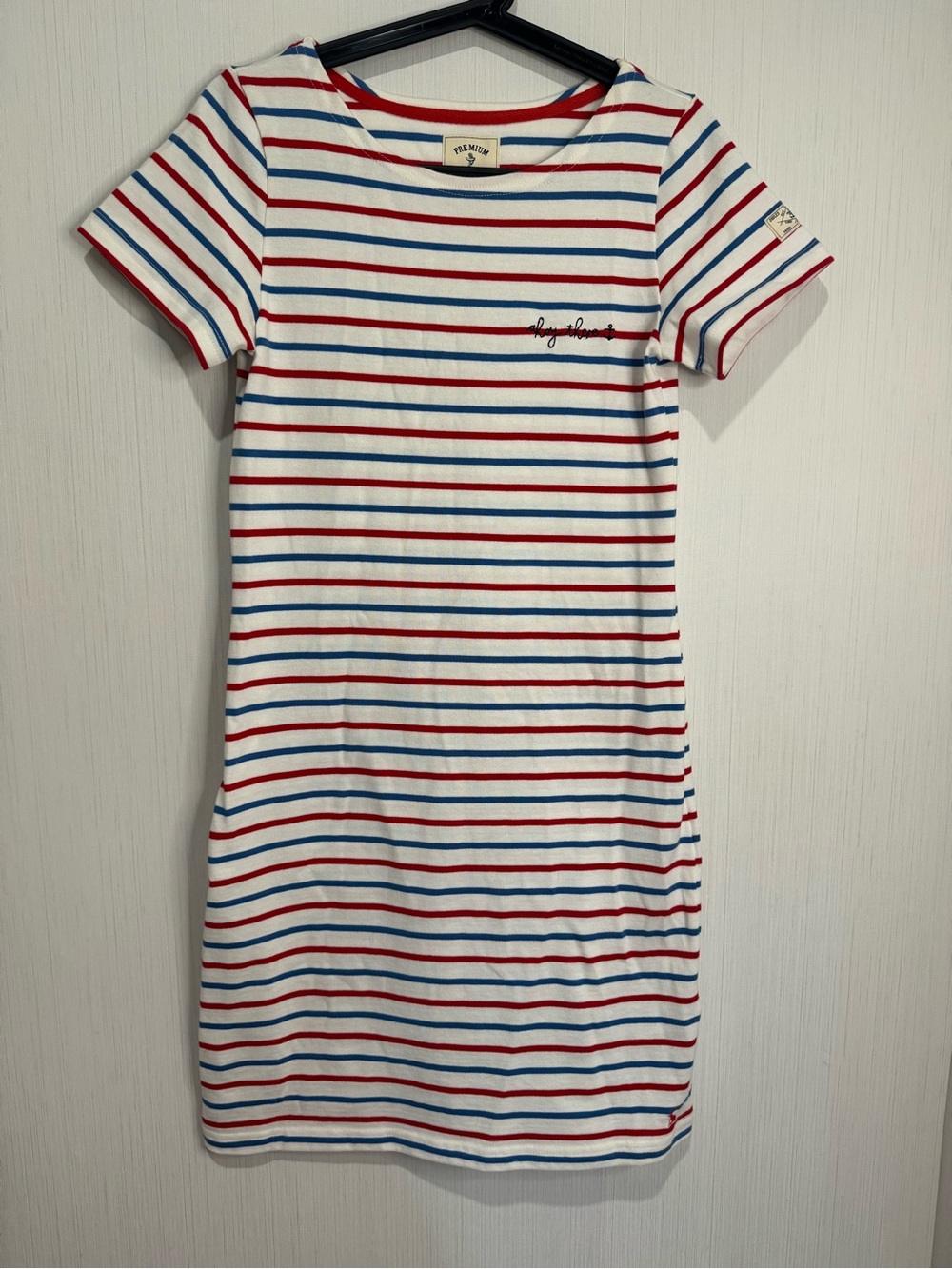 JOULES Riviera Short Sleeve Jersey Dress. Size 4. Red/White/Blue. No flaws!